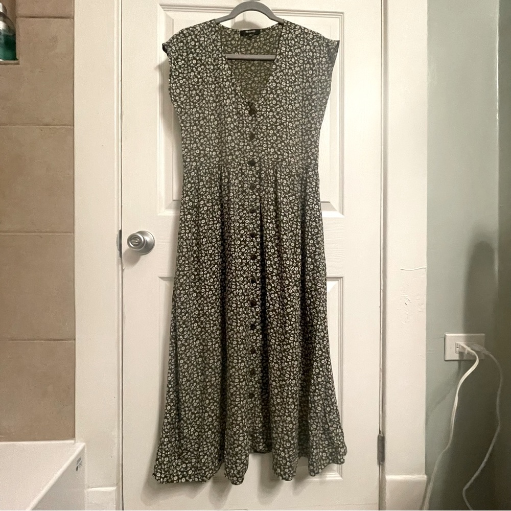 Madewell Button-Front Midi Dress